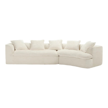 COOLMORE Boucle Sofa 3 Seater for Living Room Oversized Comfy Sofa unique double seat and corner construction for Apartment, Office Right Hand Facing (Beige)-海智集-Default-