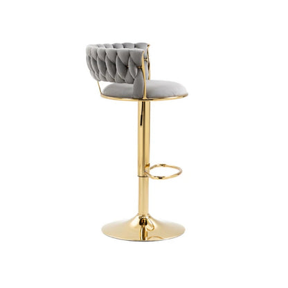 COOLMORE Swivel Bar Stools Adjustable Counter Height Chairs with Footrest for Kitchen, Dining Room-海智集-Default-