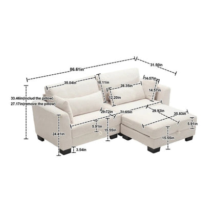 UNITED Modular Sectional Sofa L Shaped Modular Couch with Reversible Chaise Modular Sofa Sectional Couch with Storage Seats-海智集-Default-