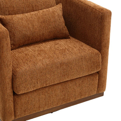 COOLMORE Swivel Barrel Chair, Comfy Round Accent Sofa Chair for Living Room, 360 Degree Swivel Barrel Club Chair, Leisure Arm Chair for Nursery, Hotel, Bedroom, Office, Lounge (Brown Chenille)-海智集-Default-