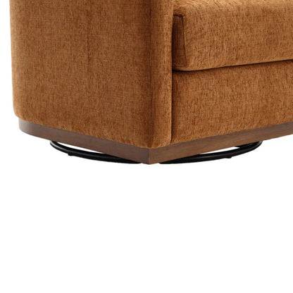 COOLMORE Swivel Barrel Chair, Comfy Round Accent Sofa Chair for Living Room, 360 Degree Swivel Barrel Club Chair, Leisure Arm Chair for Nursery, Hotel, Bedroom, Office, Lounge (Brown Chenille)-海智集-Default-