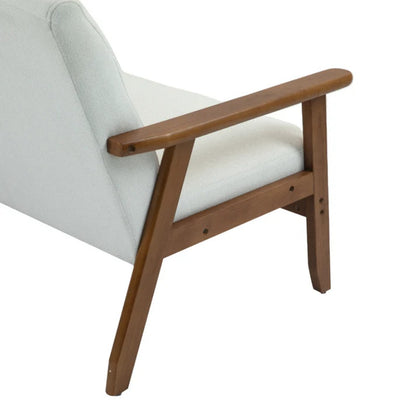 COOLMORE Mid-Century Modern Solid Loveseat Sofa Upholstered Linen Loveseat, 2-Seat Upholstered Loveseat Sofa Modern Couch-海智集-Default-
