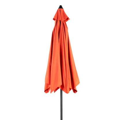 9FT Outdoor Patio Umbrella Outdoor Table Umbrella with Push Button Tilt and Crank, Market Umbrella 6 Sturdy Ribs , Deck, Backyard, Pool (Base Not Included) - (orange )-海智集-Default-