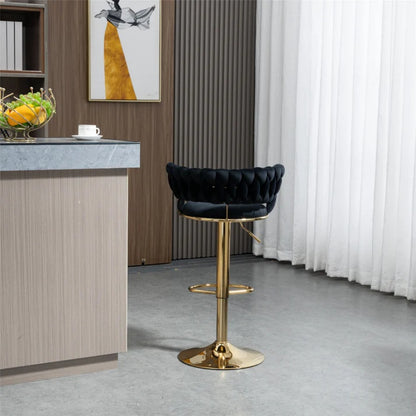 COOLMORE Swivel Bar Stools Set of 2 Adjustable Counter Height Chairs with Footrest for Kitchen, Dining Room 2PC/SET-海智集-Default-