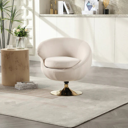 360 Degree Swivel Cuddle Barrel Accent Chairs, Round Armchairs with Wide Upholstered, Fluffy Fabric Chair for Living Room, Bedroom, Office, Waiting Rooms-海智集-Default-