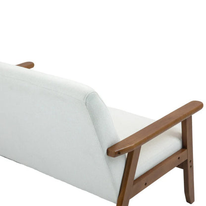 COOLMORE Mid-Century Modern Solid Loveseat Sofa Upholstered Linen Loveseat, 2-Seat Upholstered Loveseat Sofa Modern Couch-海智集-Default-