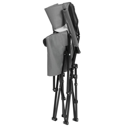 Steel folding Mesh Quad Camping Chair, with Cup Holder, & Carry Bag; Grey-海智集-Default-