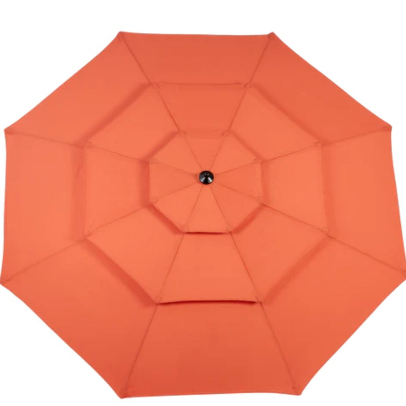 Aluminium 10ft 3 Tier Auto-tilt Umbrella ,Outdoor Patio Umbrella - Market Table Pool Deck Umbrella (Base Not Included) - (orange )-海智集-Default-