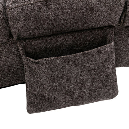 Ergonomic Linen Massage Chaise Lounge with Remote Control, Dark Gray, Electric Massage Lounger with 5 Modes-海智集-Default-