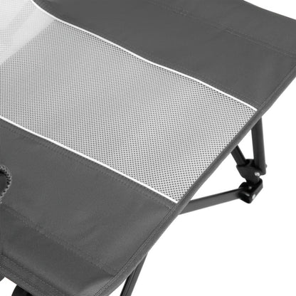 Steel folding Mesh Quad Camping Chair, with Cup Holder, & Carry Bag; Grey-海智集-Default-