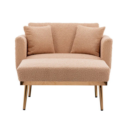 COOLMORE fashionable and classic style chaise lounge chair / accent chair for Living Room, bedroom (Camel Teddy )-海智集-Default-