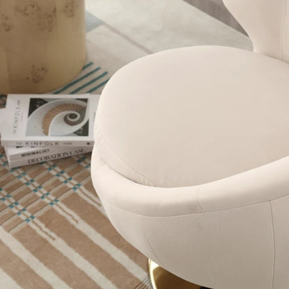 360 Degree Swivel Cuddle Barrel Accent Chairs, Round Armchairs with Wide Upholstered, Fluffy Fabric Chair for Living Room, Bedroom, Office, Waiting Rooms-海智集-Default-