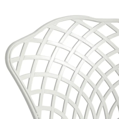 Bistro Set 3 Piece Rustproof Cast Aluminum Patio Furniture Sets 2 Chairs and 1 Round Table Outdoor, Garden, Patio, Balcony, with cushion white-海智集-Default-