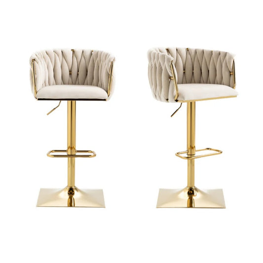 COOLMORE Vintage Bar Stools with Back and Footrest Counter Height Dining Chairs 2PC/SET-海智集-Default-