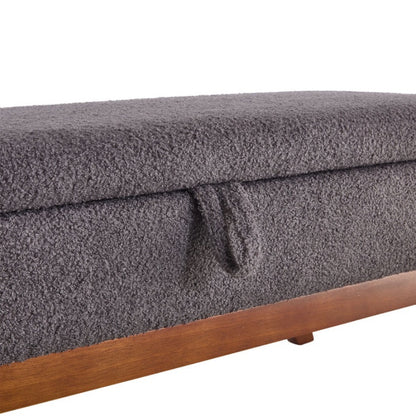 COOLMORE Teddy wool fabric, solid wood feet for solid weighing, and bed end stool with storage function-海智集-Default-