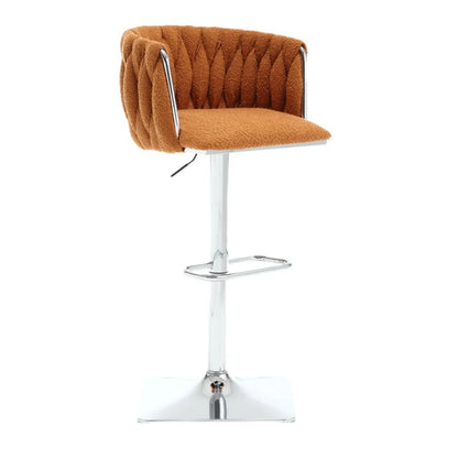 COOLMORE Vintage Bar Stools with Back and Footrest Counter Height Dining Chairs 2PC/SET-海智集-Default-