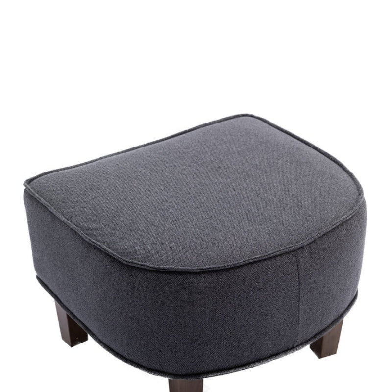 COOLMORE Accent Chair with Ottoman, Mid Century Modern Barrel Chair Upholstered Club Tub Round Arms Chair for Living Room-海智集-Default-