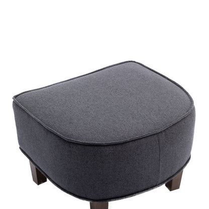 COOLMORE Accent Chair with Ottoman, Mid Century Modern Barrel Chair Upholstered Club Tub Round Arms Chair for Living Room-海智集-Default-