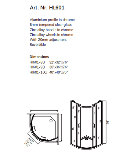 Customized ultra-narrow L-shaped swing door shower room bathroom partition glass dry-wet separation wall household bathroom glass-海智集-