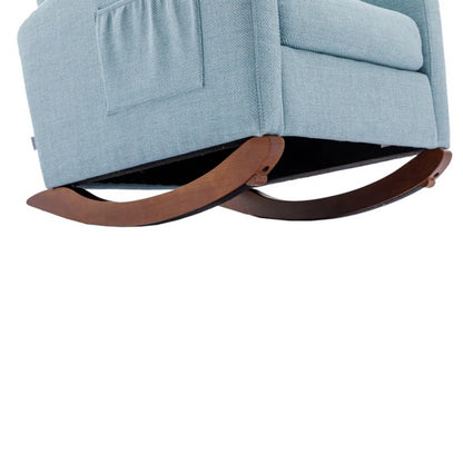 High Back Rocking Chair Nursery Chair .Comfortable Rocker Fabric Padded Seat .Modern High Back Armchair-海智集-Default-