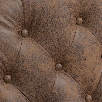 Modern Coffee Wood Frame Armchair with Sturdy Wood Legs and Microsuede Upholstery for Living Room-海智集-Default-