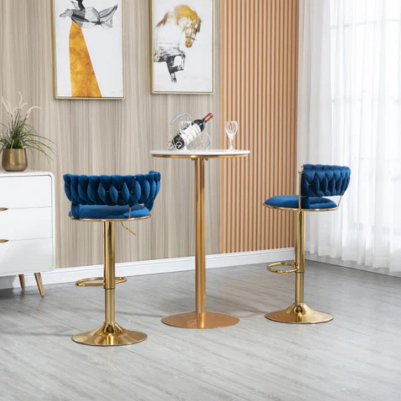 COOLMORE Swivel Bar Stools Set of 2 Adjustable Counter Height Chairs with Footrest for Kitchen, Dining Room 2PC/SET-海智集-Default-