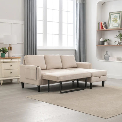 UNITED WE WIN Sectional Sofa Reversible Sectional Sleeper Sectional Sofa with Storage Chaise-海智集-Default-