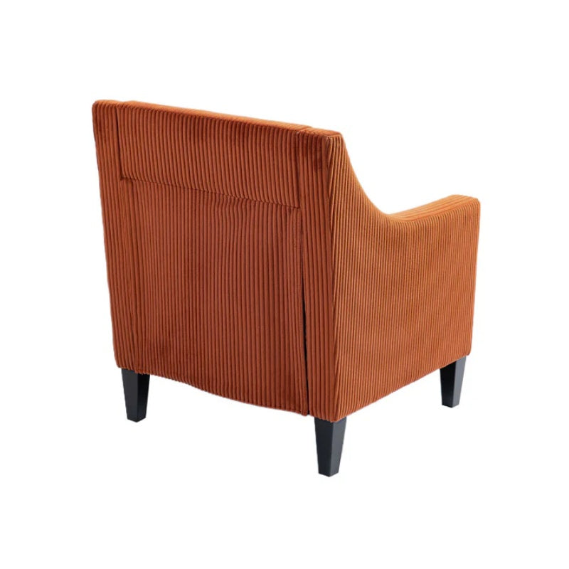 COOLMORE Modern Accent Chair,Upholstered Armchair with Scooped Arms for Bedroom,Apartment,Studio,Office,Waiting Room(Orange Corduroy)-海智集-Default-