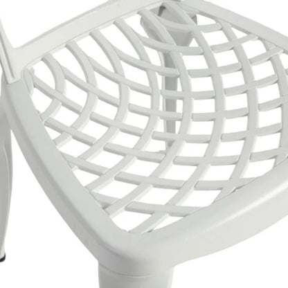 Bistro Set 3 Piece Rustproof Cast Aluminum Patio Furniture Sets 2 Chairs and 1 Round Table Outdoor, Garden, Patio, Balcony, white-海智集-Default-