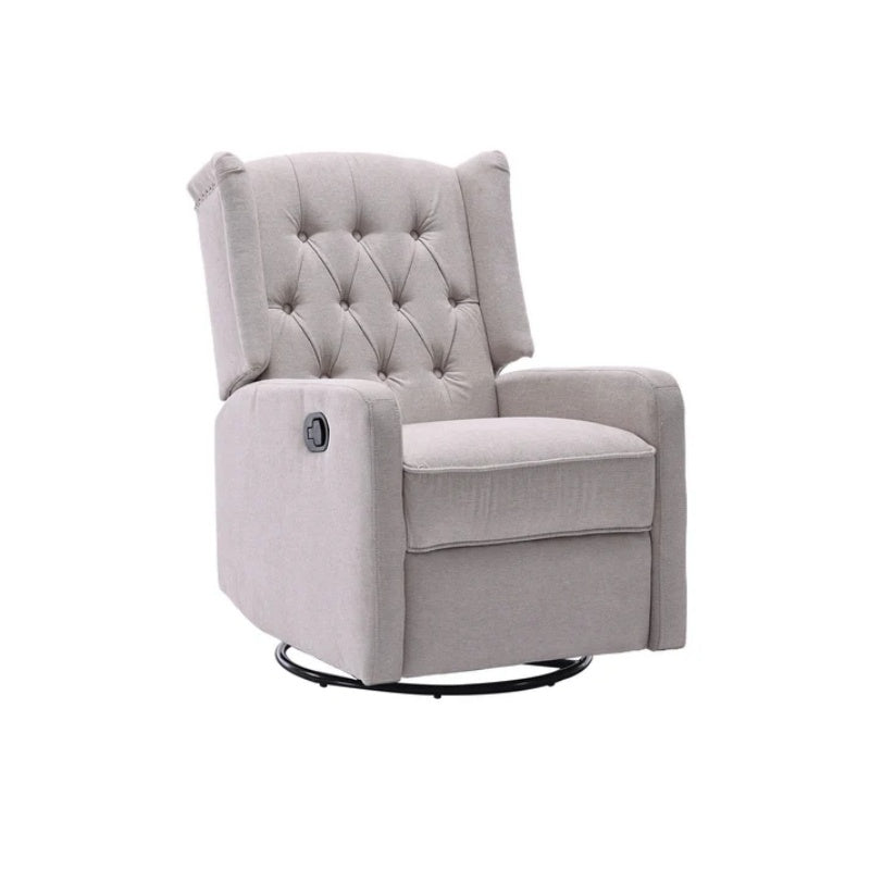 COOLMORE Rocking Recliner Chair,360 Degree Swivel Nursery Rocking Chair,Glider Chair,Modern Small Rocking Swivel Recliner Chair for Bedroom,Living Room Chair Home Theater Seat (Beige)-海智集-Default-