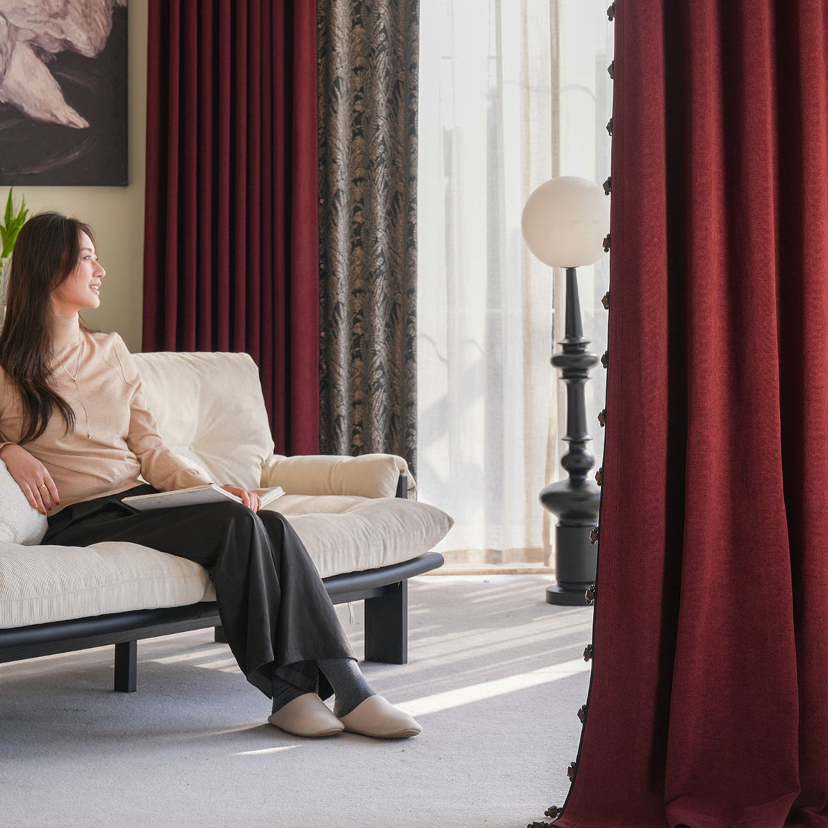 Grape glow Curtain:a perfect blend of style and functionality designed to elevate your living space-海智集-