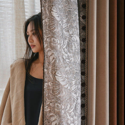 Shan Ye Hua Du Curtain:boasts a stunning drape and is sure to enhance the aesthetic of any room-海智集-