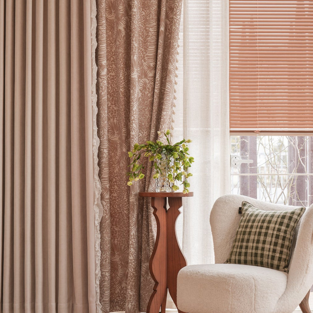 Honey Monroe Curtain:The soft, comfortable texture of the chenille fabric provides a cozy feel that invites relaxation and warmth into your home-海智集-