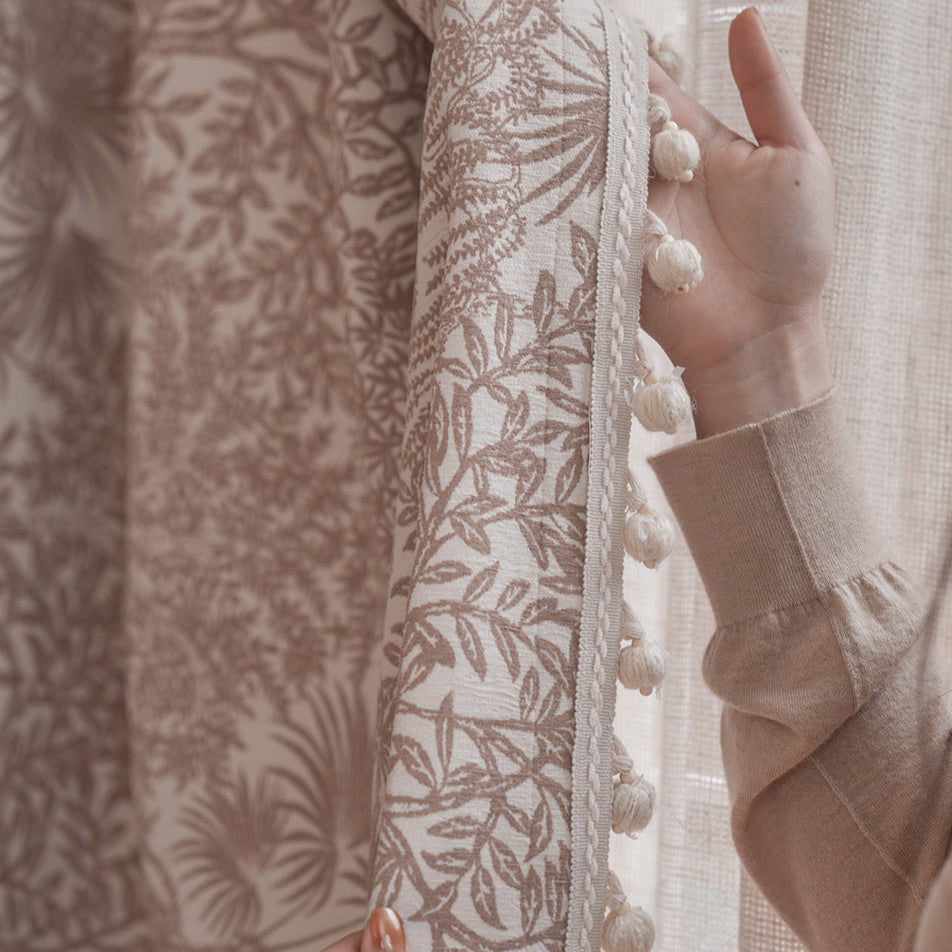 Honey Monroe Curtain:The soft, comfortable texture of the chenille fabric provides a cozy feel that invites relaxation and warmth into your home-海智集-