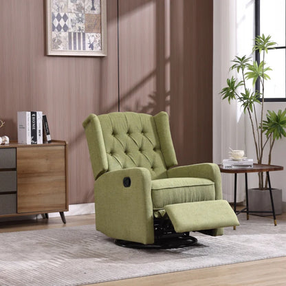 COOLMORE Rocking Recliner Chair,360 Degree Swivel Nursery Rocking Chair,Glider Chair,Modern Small Rocking Swivel Recliner Chair for Bedroom,Living Room Chair Home Theater Seat (Ovive Green)-海智集-Default-