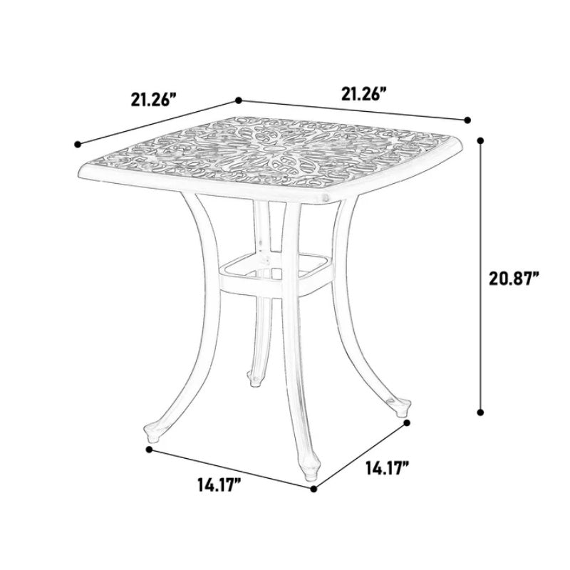 Bistro Set 3 Piece Rustproof Cast Aluminum Patio Furniture Sets 2 Chairs and 1 Round Table Outdoor, Garden, Patio, Balcony, white-海智集-Default-