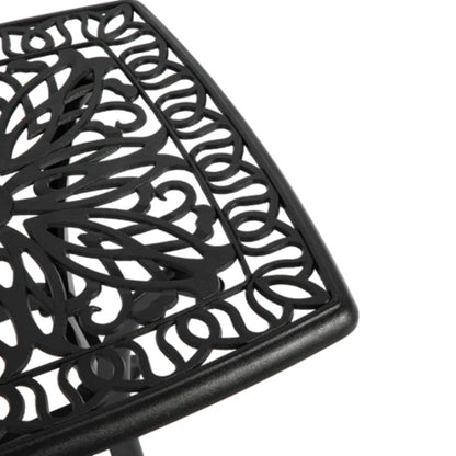Bistro Set 3 Piece Rustproof Cast Aluminum Patio Furniture Sets 2 Chairs and 1 Round Table Outdoor, Garden, Patio, Balcony, black-海智集-Default-