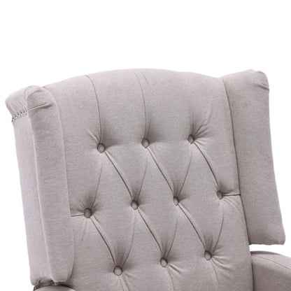 COOLMORE Rocking Recliner Chair,360 Degree Swivel Nursery Rocking Chair,Glider Chair,Modern Small Rocking Swivel Recliner Chair for Bedroom,Living Room Chair Home Theater Seat (Beige)-海智集-Default-