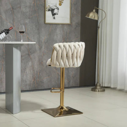 COOLMORE Vintage Bar Stools with Back and Footrest Counter Height Dining Chairs 2PC/SET-海智集-Default-