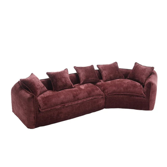 Modular Sectional Sofa, U-Shaped Couch with Sofa for five & Pillows, Modern Minimalist chenille Fabric Large Comfy Cloud Sofas, Living Room Furniture Sets-海智集-Default-