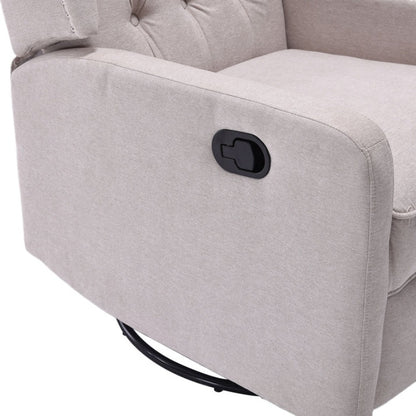COOLMORE Rocking Recliner Chair,360 Degree Swivel Nursery Rocking Chair,Glider Chair,Modern Small Rocking Swivel Recliner Chair for Bedroom,Living Room Chair Home Theater Seat (Beige)-海智集-Default-