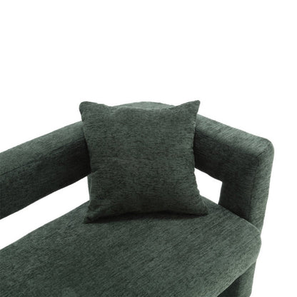 Modern Chenille Loveseat Sofa, Comfy Upholstered 2-Seater, Emerald, Small Accent Couch for Living Room or Bedroom-海智集-Default-