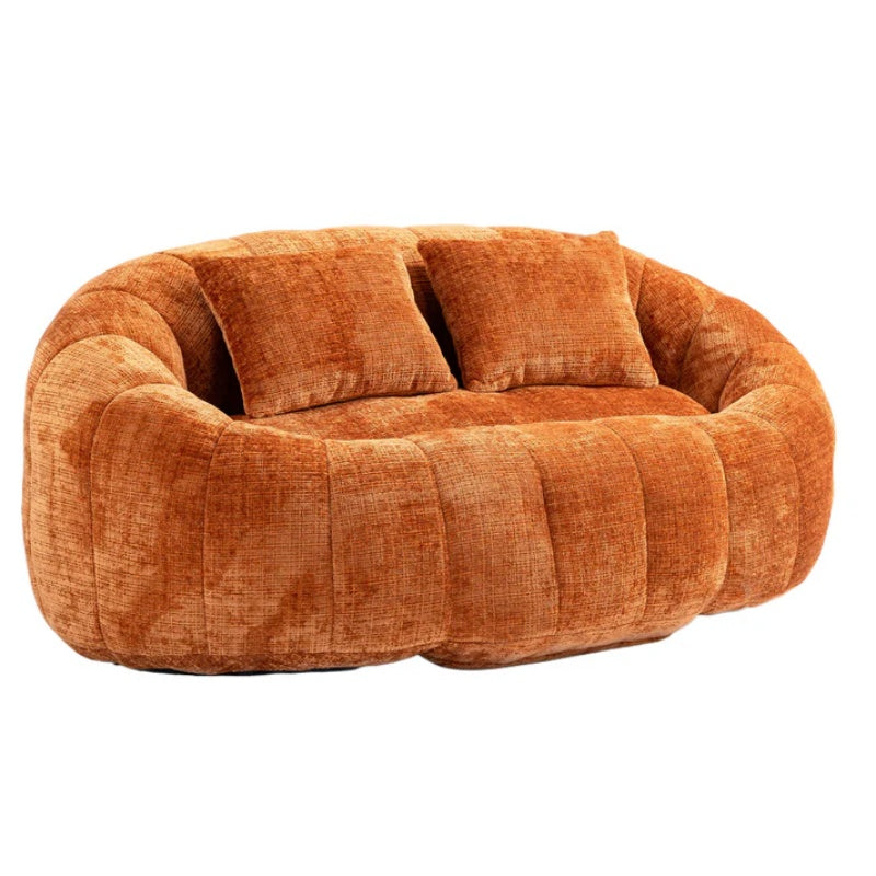 Durable Comfort High Back Bean Bag Sofa Lounger for Adults and Kids, Indoor & Outdoor, Orange Chenille-海智集-Default-