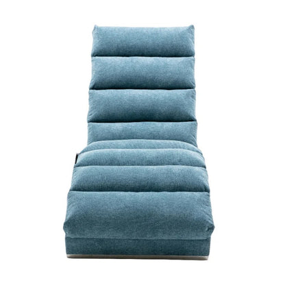 Ergonomic Linen Massage Chaise Lounge with Remote Control, 5 Modes, Blue, 21.65 x 58.27 x 34.25 inches-海智集-Default-