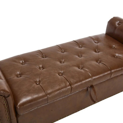 Coolmore Storage Ottoman 55.12 Inches Upholstered Fabric Storage Ottoman Bench,Button Tufted Ottoman with Storage for Living Room,Bedroom End of Bed Bench Withstands 275lbs-海智集-Default-