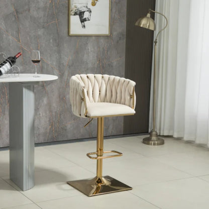 COOLMORE Vintage Bar Stools with Back and Footrest Counter Height Dining Chairs 2PC/SET-海智集-Default-