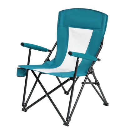 Steel folding Mesh Quad Camping Chair, with Cup Holder, & Carry Bag; Blue-海智集-Default-