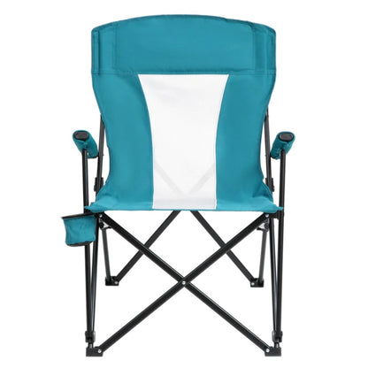 Steel folding Mesh Quad Camping Chair, with Cup Holder, & Carry Bag; Blue-海智集-Default-