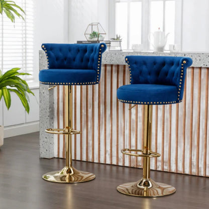 COOLMORE Swivel Bar Stools Set of 2 Adjustable Counter Height Chairs with Footrest for Kitchen, Dining Room 2PC/SET-海智集-Default-