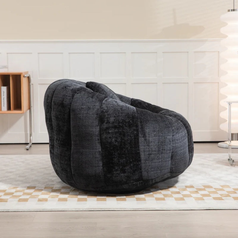 High Back Durable Comfort Bean Bag Sofa Couch for Adults and Kids, Black Chenille-海智集-Default-